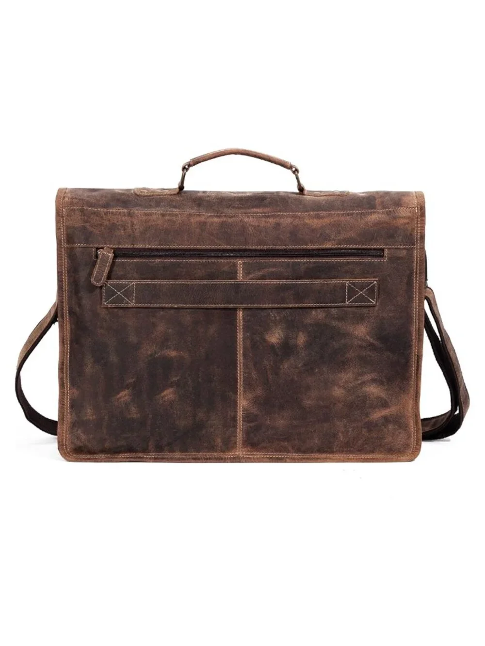 18 Inch Leather Briefcase Laptop Bag for Men Women Top-Grain Buffalo Leather
